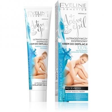 Eveline Cosmetics 3w1 ultraodywczy ekspresowy krem do depilacji z mineraami morskimi 125 ml