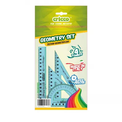 Cricco Zestaw geometryczny z linijk� 4 elementy