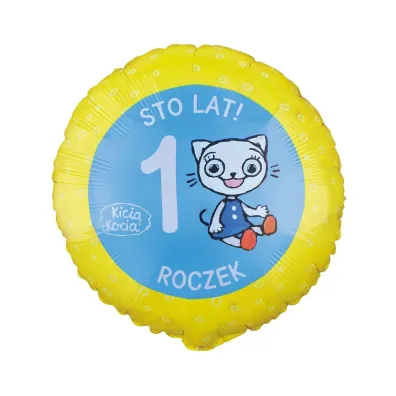 Godan Balon foliowy Kicia Kocia Roczek 46cm