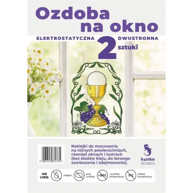 Ozdoba na okno elektrostatyczna Komunia 2szt