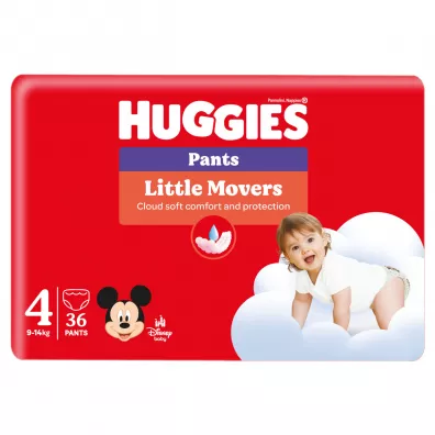 Huggies Pieluchomajtki Little Movers Pants 4 Jumbo Pack (9-14 kg) 36 szt. Huggies Pieluchomajtki Little Movers Pants 4 Jumbo Pack (9-14 kg) 36 szt.