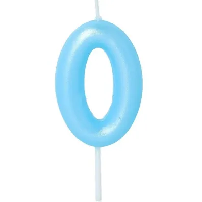 �wieczka na tort - cyferka Candy 0 niebieska 6cm