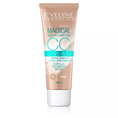Eveline Cosmetics Magical Colour Correction CC Cream multifunkcyjny podk�ad 53 Beige SPF15 30 ml