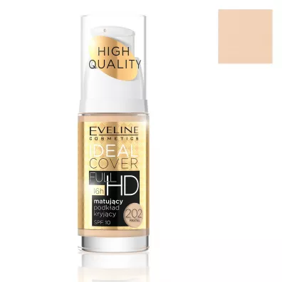 Eveline Cosmetics Ideal Cover Full HD Foundation SPF10 matuj�cy podk�ad kryj�cy 202 Pastel 30 ml