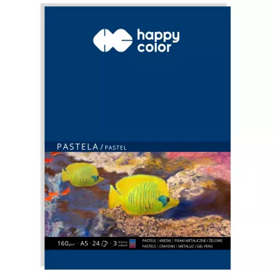 Happy Color Blok do pasteli Art A5, 160g, 3 kolorw, 24 arkusze