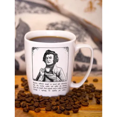 Nadwyraz.com Kubek ceramiczny bia�y Adam Mickiewicz