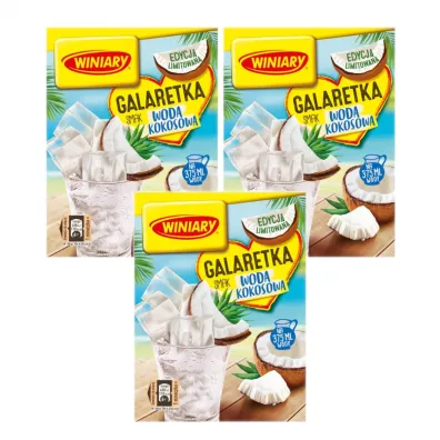 Winiary Galaretka Woda Kokosowa Zestaw 3 x 47 g