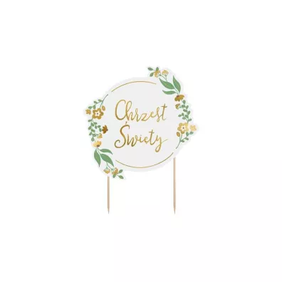 PartyDeco Topper na tort Chrzest �wi�ty mix 15x20cm