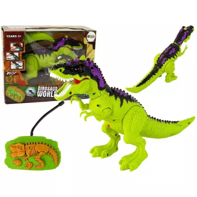 Dinozaur R/C �wiat�a d�wi�ki zielony LeanToys