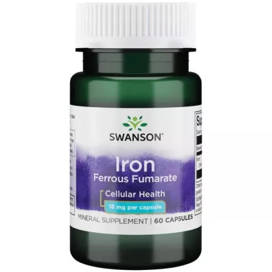 Swanson Iron Ferrous Fumarate 18 mg Suplement diety 60 kaps.