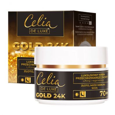 Celia De Luxe Gold 24K 70+ krem przeciwzmarszczkowy na noc 50 ml