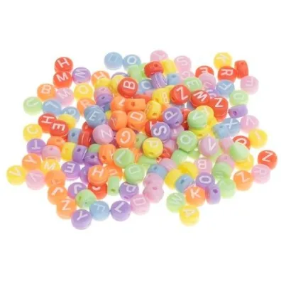 Brewis Koraliki akrylowe alfabet 4x7mm, 20g