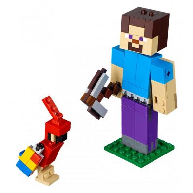 LEGO Minecraft BigFig Steve z papug 21148