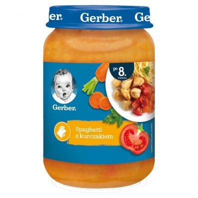 Gerber Obiadek spaghetti z kurczakiem dla niemowląt po 8 miesiącu 190 g