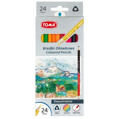 Toma Kredki o��wkowe dwustronne 24 kolor�w 12 szt.