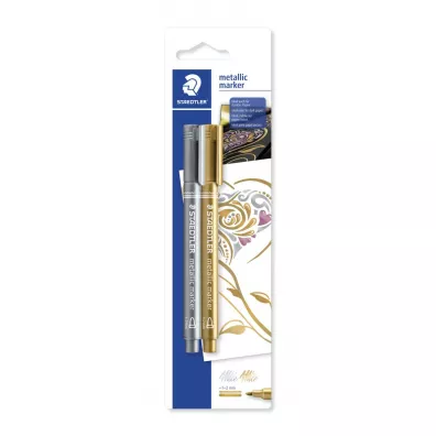 Staedtler Markery metaliczne Metallic, okr�g�a ko�c�wka, z�oty i srebrny 2 szt.