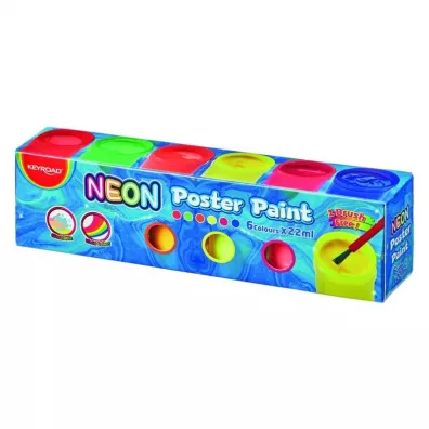 Keyroad Farby plakatowe neonowe 22ml 6 kolor�w 6 x 22 ml