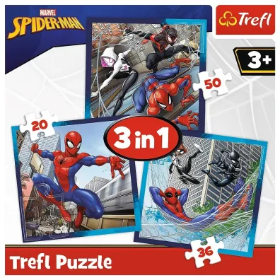 Puzzle 3w1 (20+36+50 el.) Paj�czy przyjaciele Trefl