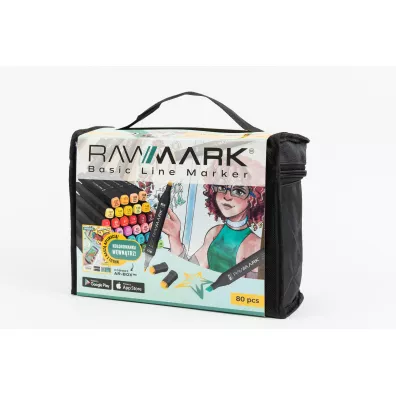 Rawmark Markery Basic Line + Kolorowanka 80 szt.