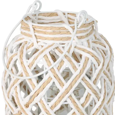 H&S Decoration Pleciony lampion ze szklanym wkadem 16xh20 cm