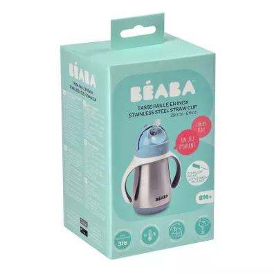 Beaba Butelka-kubek niekapek stalowa ze somk Windy blue 250 ml