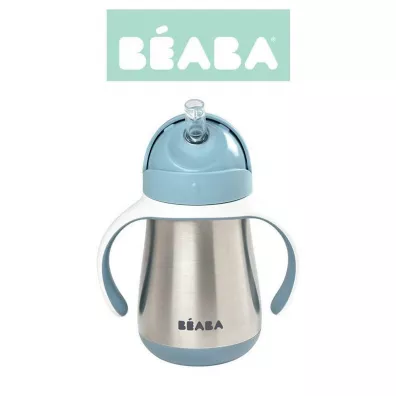 Beaba Butelka-kubek niekapek stalowa ze somk Windy blue 250 ml