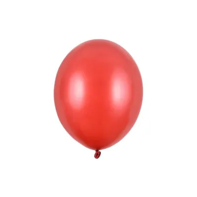 PartyDeco Balony Strong Metallic Poppy Red 30cm