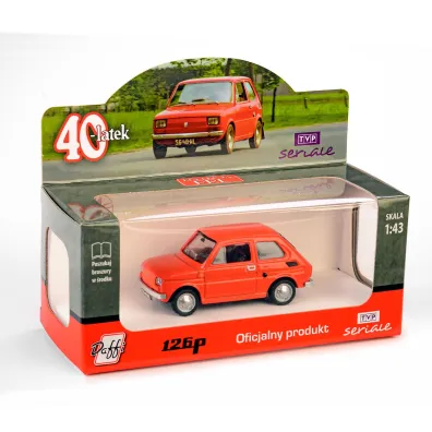 Fiat 126P czterdziestolatek czerwony Daffi