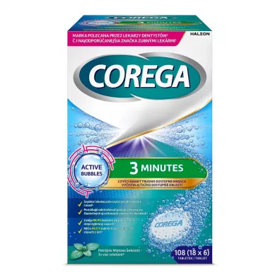 Corega 3 Minuty tabletki czyszczce do protez z technologi Micro Clean 6 szt.