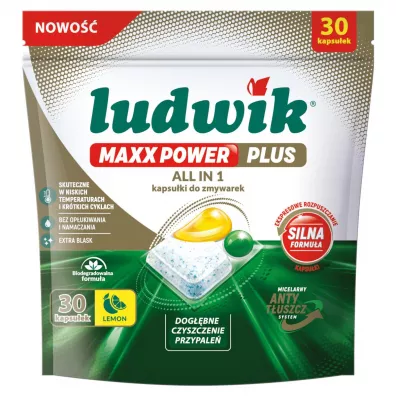 Ludwik MAXX POWER PLUS ALL IN 1 kapsu�ki do zmywarek Lemon 30 szt.