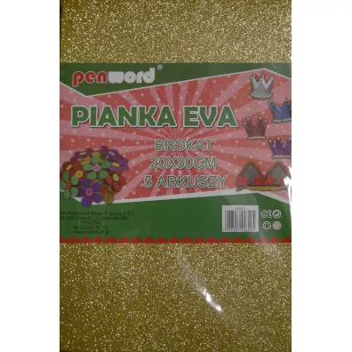 Polsirhurt Pianka brokatowa z�ota 20x30 cm, 5 arkuszy