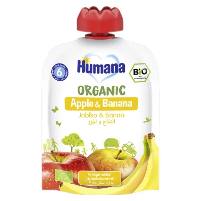 Humana Mus jab�ko-banan po 6. miesi�cu 100% Organic Quality 90 g Bio