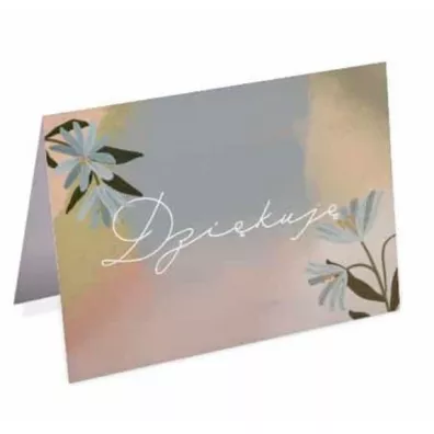 Kartka sk�adana - Dzi�kuj� - kwiaty