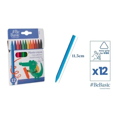 BeBasic Kredki plastikowe 12 kolor�w