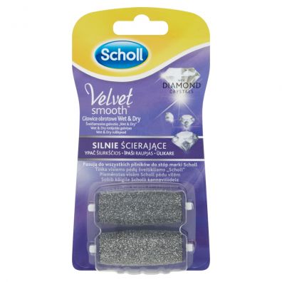 Scholl Velvet Smooth Wet&Dry silnie ścierające głowice obrotowe z kryształkami diamentów