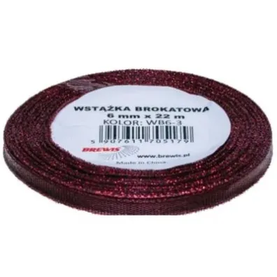Brewis Wst��ka brokatowa czerwona 6mm x 22m