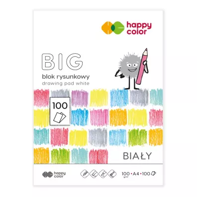Happy Color Blok rysunkowy biay BIG, A4, 100g, 100 ark biay 100 kartek