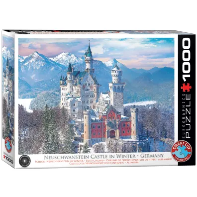 Puzzle 1000 el. Zamek Neuschwanstein zim�, Niemcy Eurographics
