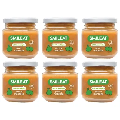 Smileat Deser z ekologicznymi gruszkami i jab�kami po 6 miesi�cu Zestaw 6 x 130 g Bio