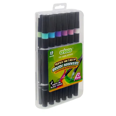 Cricco Pisaki p�dzelkowe metaliczne dwustronne 12 szt.