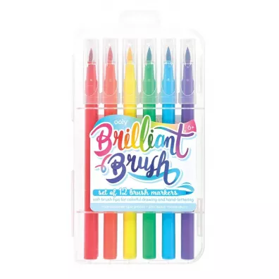 Kolorowe Baloniki Flamastry Brilliant Brush p�dzelkowe 6 kolor�w
