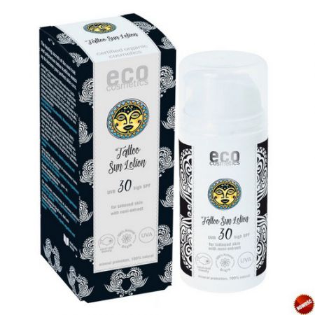 Eco Cosmetics Emulsja na soce SPF 30 dla skry z tatuaami z ekstraktem z noni 100 ml