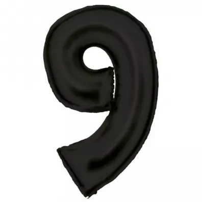 Amscan Balon foliowy cyfra 9 satynowa czarna 86cm