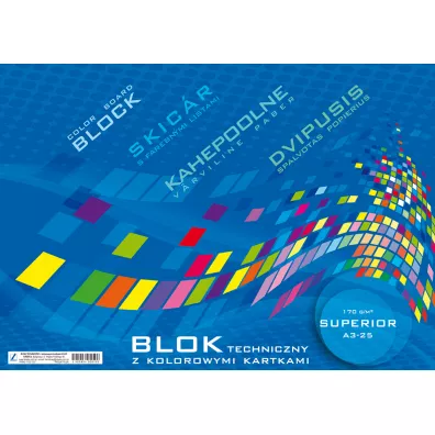 Kreska Blok techniczny kolorowy Superior A3 25k.