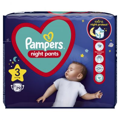 Pampers Night Pants Pieluchomajtki rozmiar 3 (6-11 kg) 29 szt.