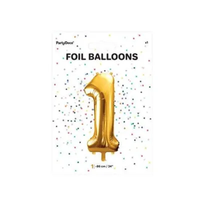 PartyDeco Balon foliowy 1 z�oty 86cm