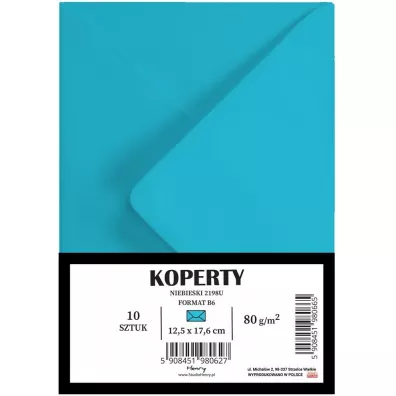 Koperty B6 niebieskie 10szt