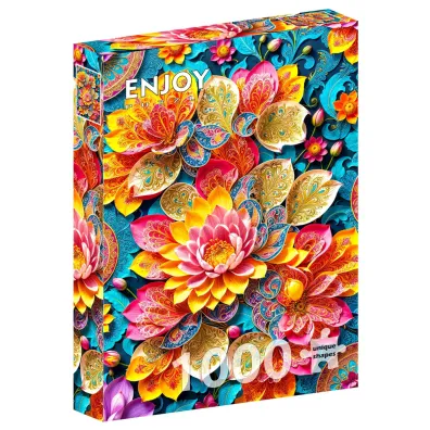 Puzzle 1000 Kolorowe lilie wodne Enjoy