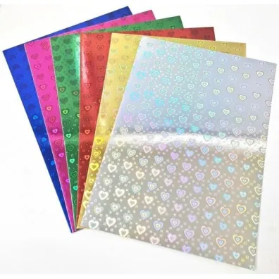 Fresh Papier holograficzny A4 serca 6 arkuszy MIX