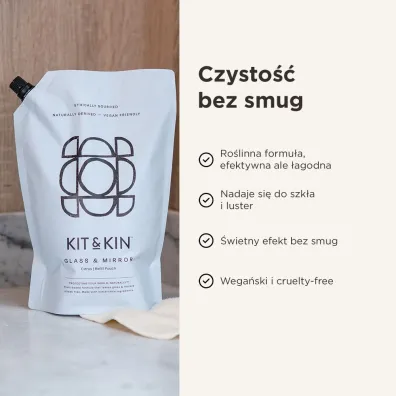 Kit and Kin Naturalny P�yn do mycia szyb i luster, o zapachu grejpfruta 1 l